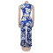 Cross border women's two-piece sleeveless vest, high waisted pants, floral print set