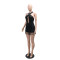 Sexy lace up sleeveless jumpsuit with sequins and tassels, short and slim fit pearl pants