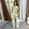 Cross border women's two-piece sleeveless vest, high waisted pants, floral print set