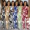 Cross border women's two-piece sleeveless vest, high waisted pants, floral print set