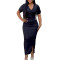 New fashionable and elegant V-party long dress with diamond hot stamping African dress