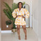 New Fashion Women's Bubble Sleeve Design Short Shirt High Waist Short Skirt Cover