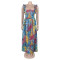 New fashionable women's pleated design printed dress