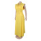 Elegant commuting solid color lapel sleeveless workwear split long skirt two-piece set