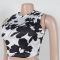 Cross border women's two-piece sleeveless vest, high waisted pants, floral print set