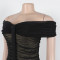 Women's fashionable and sexy pleated mesh ultra long dress
