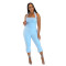 New Fashion Women's Open Back Strap Hanging Neck Strap Vest Set