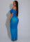 Women's fashionable and sexy pleated mesh ultra long dress