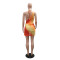 Summer sexy lingerie paired with slit dress short two-piece set for women's wear