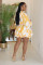 New Fashion Women's Bubble Sleeve Design Short Shirt High Waist Short Skirt Cover