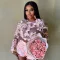 Embroidered net set round neck long sleeved top paired with sexy shorts two-piece set for women