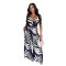 Fashionable and sexy printed neck hanging top, wide leg pants two-piece set