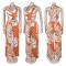 Fashionable and sexy printed neck hanging top, wide leg pants two-piece set