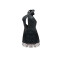 Sexy lace up sleeveless jumpsuit with sequins and tassels, short and slim fit pearl pants
