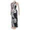 Fashionable and sexy printed neck hanging top, wide leg pants two-piece set