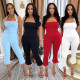 New Fashion Women's Open Back Strap Hanging Neck Strap Vest Set