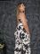 Cross border women's two-piece sleeveless vest, high waisted pants, floral print set