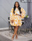 New Fashion Women's Bubble Sleeve Design Short Shirt High Waist Short Skirt Cover