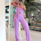 Spring and summer new women's fashion slim fit vest high waist wide leg pants temperament two-piece set