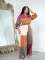 Sexy sports woven set with zipper and drawstring design, two-piece set with color blocking printing set