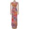 Fashionable women's sexy suspender sequin slim fit arm hugging dress