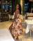Women's sexy slit skirt elegant printed suspender dress