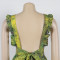 New fashionable women's pleated design printed dress