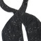 Sexy lace up sleeveless jumpsuit with sequins and tassels, short and slim fit pearl pants