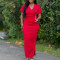 New fashionable and elegant V-party long dress with diamond hot stamping African dress