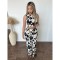 Cross border women's two-piece sleeveless vest, high waisted pants, floral print set