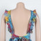 New fashionable women's pleated design printed dress