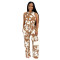 Cross border women's two-piece sleeveless vest, high waisted pants, floral print set