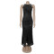 Fashionable women's elegant temperament sequin slit dress dress