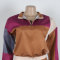 Sexy sports woven set with zipper and drawstring design, two-piece set with color blocking printing set