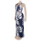 Fashionable and sexy printed neck hanging top, wide leg pants two-piece set