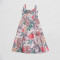 Women's sexy slit skirt elegant printed suspender dress
