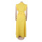 Elegant commuting solid color lapel sleeveless workwear split long skirt two-piece set