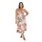 Women's sexy slit skirt elegant printed suspender dress