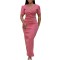 New fashionable and elegant V-party long dress with diamond hot stamping African dress