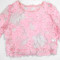 Embroidered net set round neck long sleeved top paired with sexy shorts two-piece set for women
