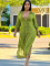 Summer fashion casual long shirt skirt with side slit elegant dress transparent