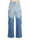 Women's clothing source for spring and summer new styles, women's fashionable and casual multi pocket gradient denim wide leg pants
