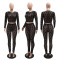 Sexy and spicy girl with exposed navel lace set, women's spring and summer tight cut hollow two-piece set