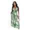Fashionable and sexy printed neck hanging top, wide leg pants two-piece set