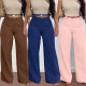 Ladies' casual and fashionable high waisted wide leg pants look slim and versatile, loose pants