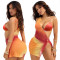 Summer sexy lingerie paired with slit dress short two-piece set for women's wear