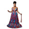 Fashionable women's sexy suspender backless printed color dress