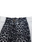 Leopard print high waisted straight leg pants for women, casual and loose, side striped patchwork versatile pants