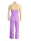 Spring and summer new women's fashion slim fit vest high waist wide leg pants temperament two-piece set