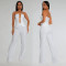 Fashion women's sexy strapless gold buckle bag arm pants two-piece set